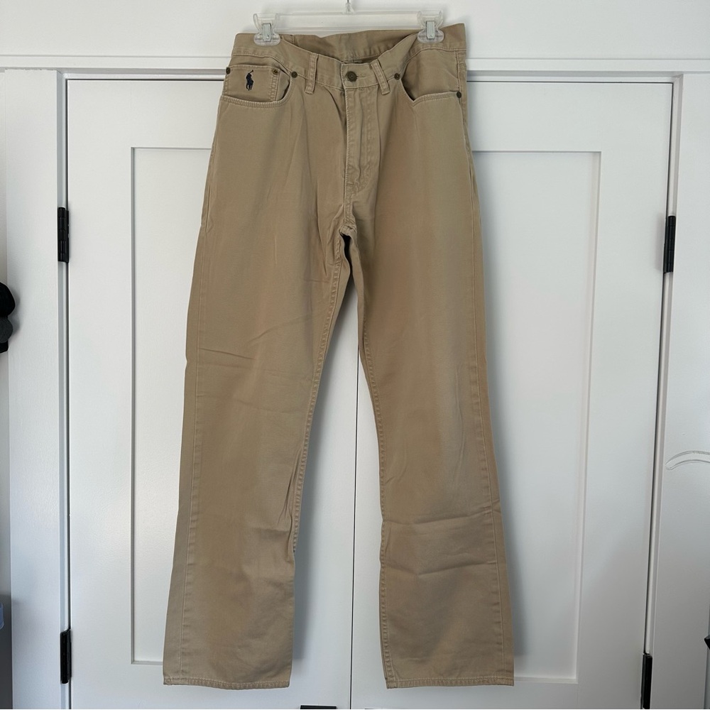 Men’s Polo Ralph Lauren Khaki Straight-Leg 5 Pocket Pants